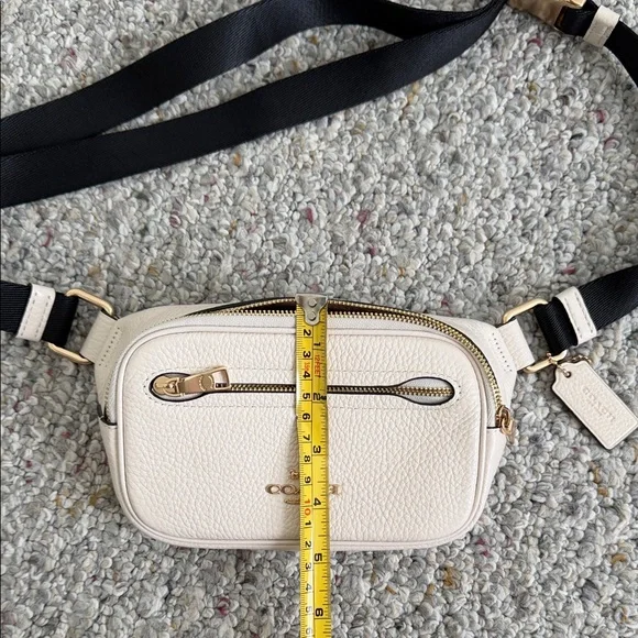 Coach Ivory Belt Bag with Black Strap - Picture 7 of 9